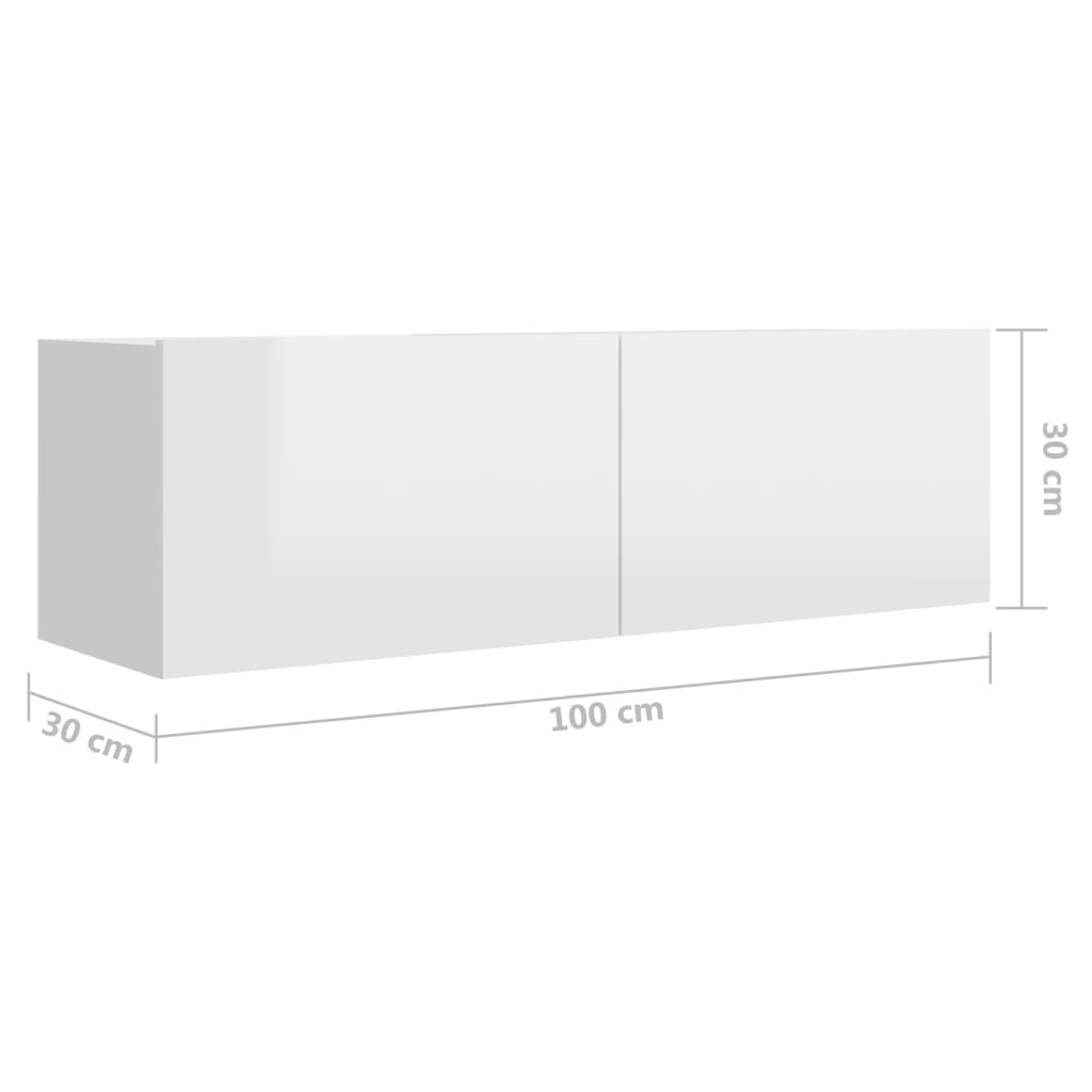 vidaXL 3-tlg. TV-Schrank-Set Hochglanz-Weiß Holzwerkstoff