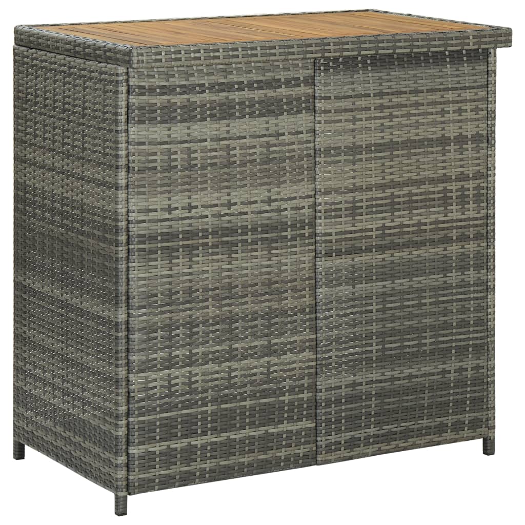 vidaXL 3-tlg. Bar Set Poly Rattan Grau