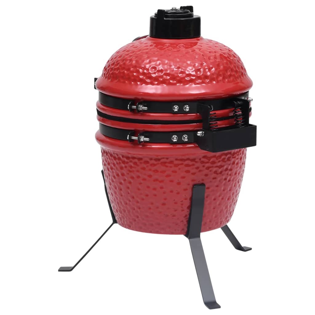 vidaXL 2-in-1 Kamado-Grill Smoker Keramik 56 cm Rot