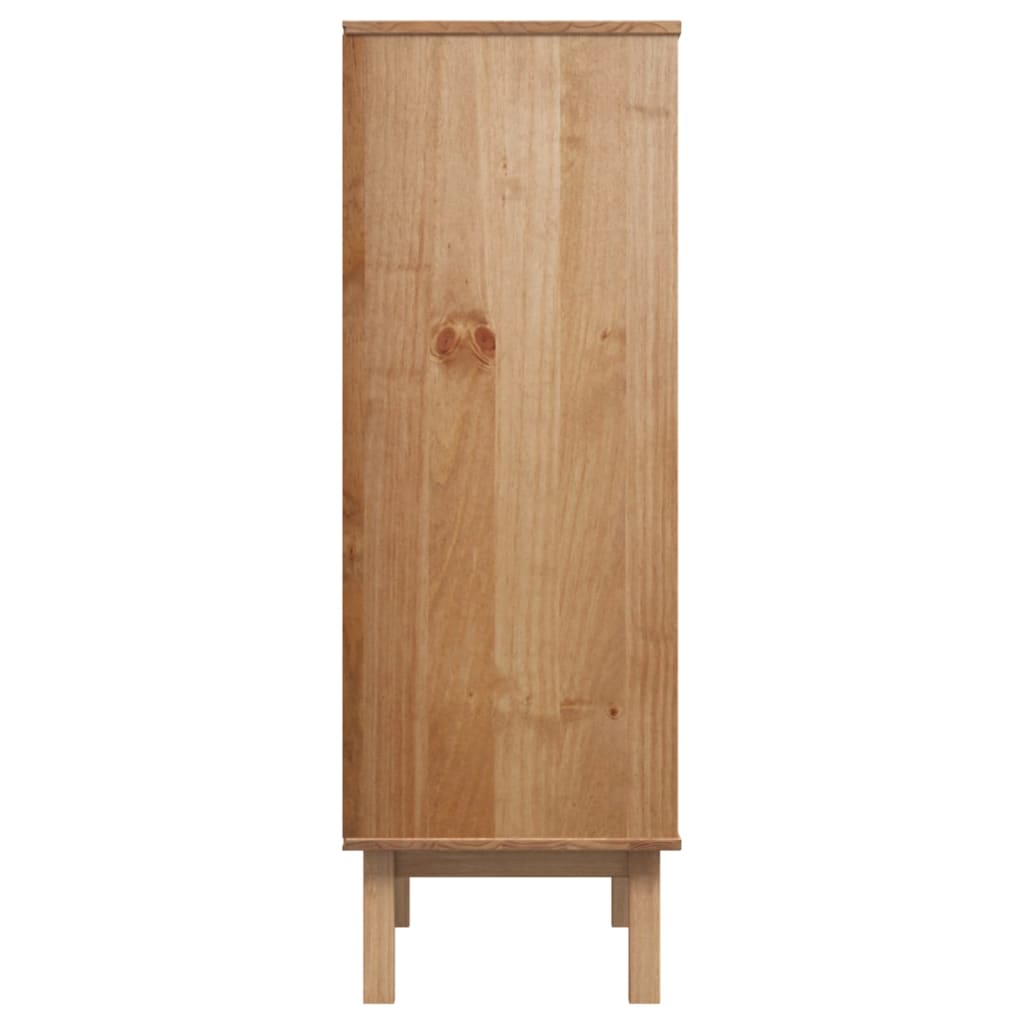 vidaXL Highboard OTTA Braun&Weiß 85x43x125 cm Massivholz Kiefer