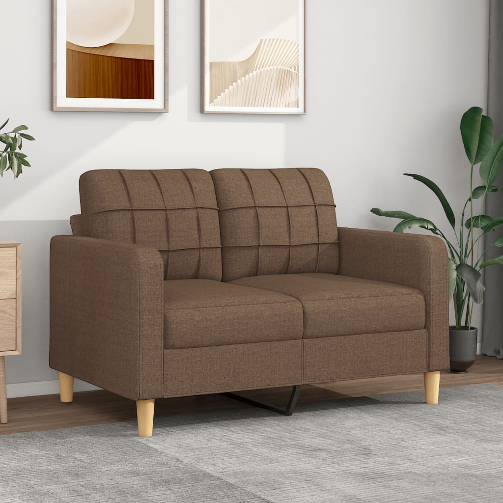 vidaXL 2-Sitzer-Sofa Braun 120 cm Stoff