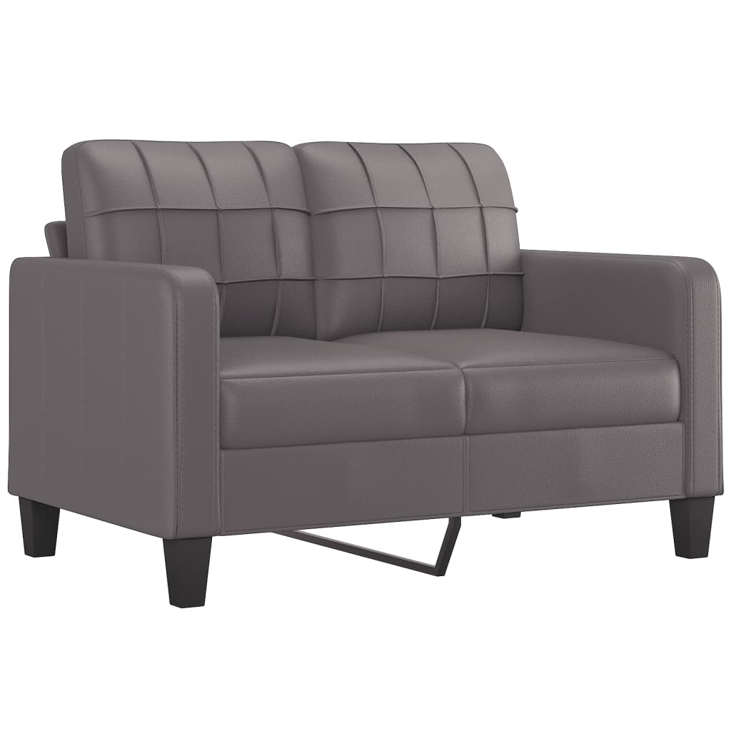 vidaXL 2-Sitzer-Sofa Grau 120 cm Kunstleder