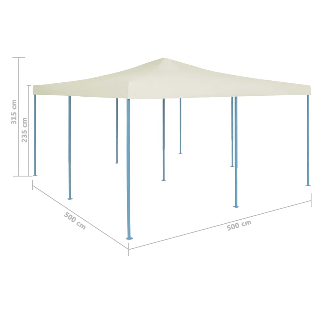 vidaXL Folding gazebo 5x5 m cream