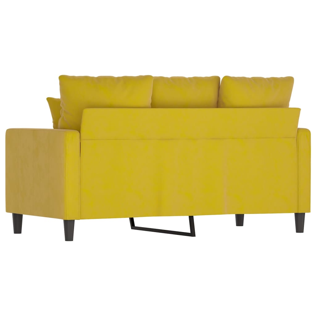 vidaXL 2-Sitzer-Sofa Gelb 120 cm Samt