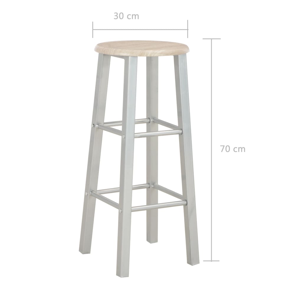 vidaXL 3-tlg. Bar-Set Holz und Stahl