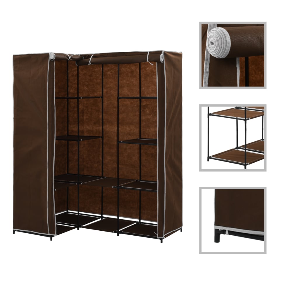 vidaXL Eckkleiderschrank Braun 130 x 87 x 169 cm