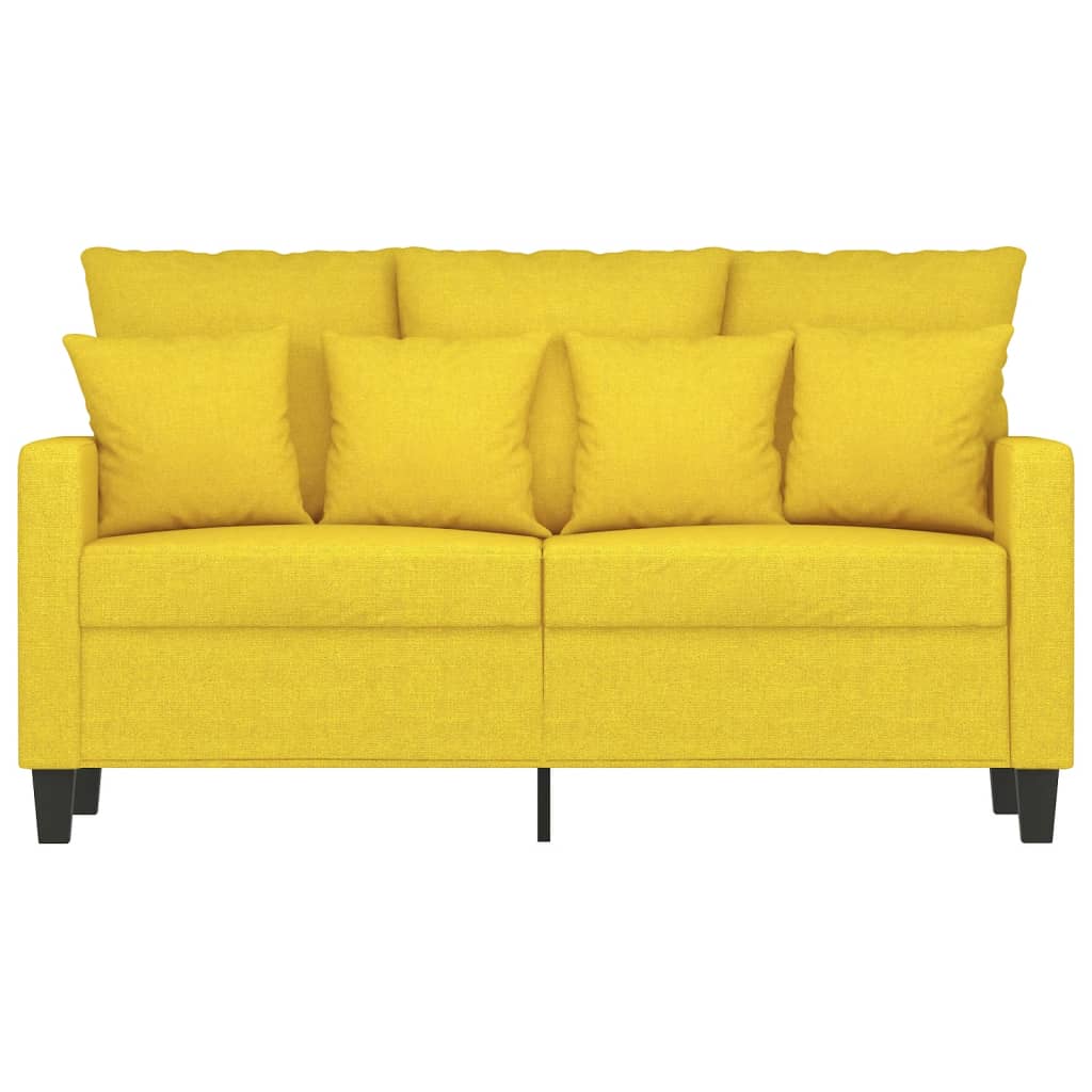 vidaXL 2-Sitzer-Sofa Hellgelb 120 cm Stoff