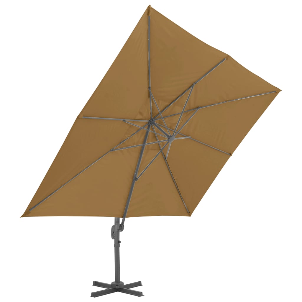 vidaXL Ampelschirm mit Aluminium-Mast 400x300 cm Taupe