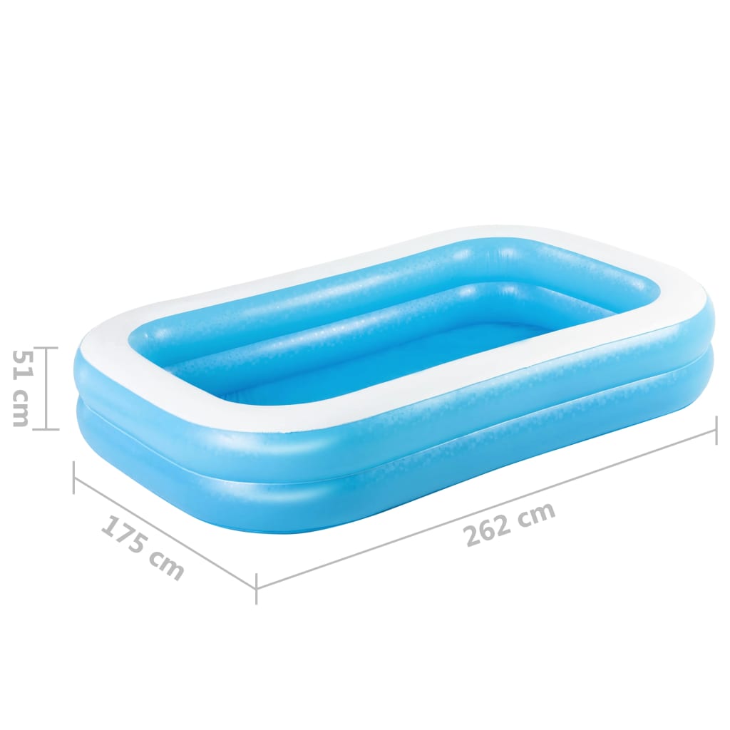 Bestway Aufblasbarer Pool Rechteckig 262x175x51cm Blau und Weiß