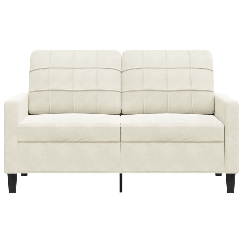 vidaXL 2-Sitzer-Sofa Creme 120 cm Samt