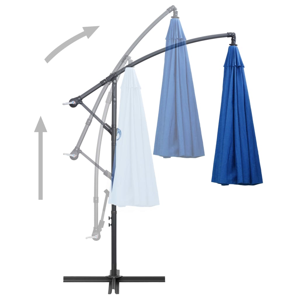 vidaXL Ampelschirm Blau 3 m Aluminium-Mast