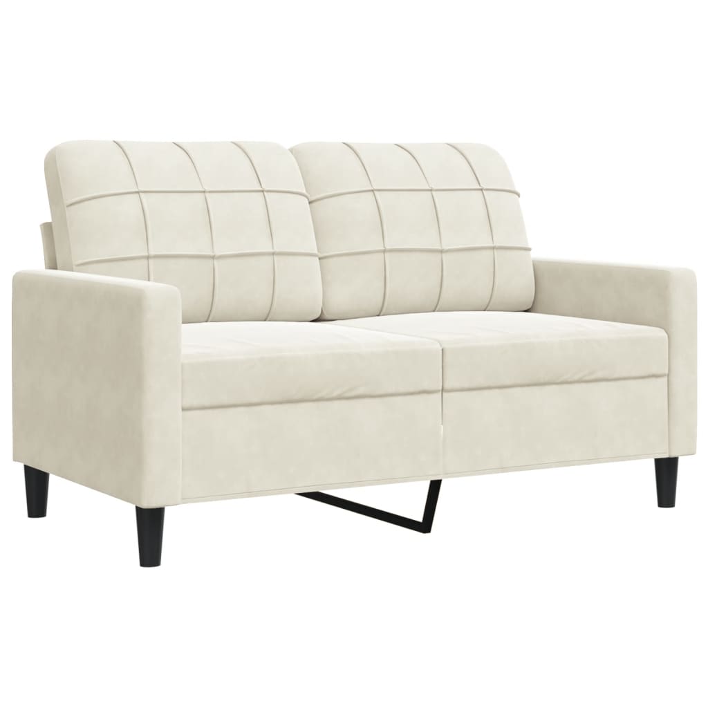 vidaXL 2-Sitzer-Sofa Creme 120 cm Samt