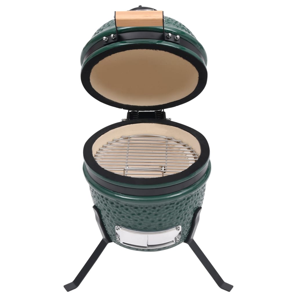 vidaXL 2-in-1 Kamado-Grill Smoker Keramik 56 cm Grün