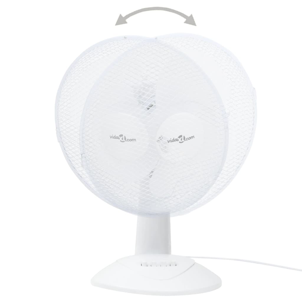 vidaXL Tischventilator 3 Geschwindigkeiten 30 cm 40 W Weiß 