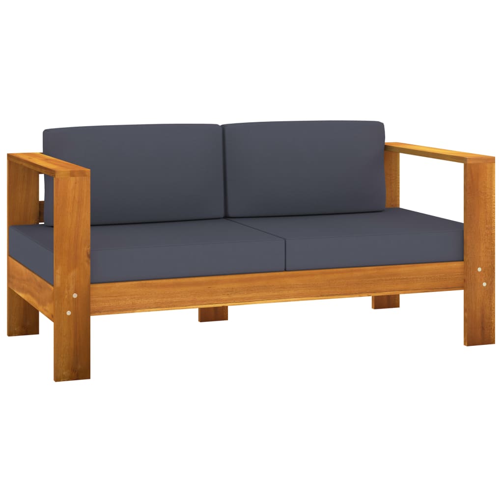 vidaXL 10-tlg. Garten-Lounge-Set mit Dunkelgrauen Auflagen Akazienholz