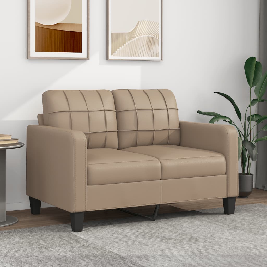 vidaXL 2-Sitzer-Sofa Cappuccino-Braun 120 cm Kunstleder