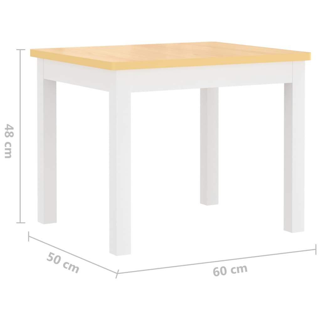 vidaXL 3-tlg. Kinder-Sitzgruppe Weiß und Beige MDF