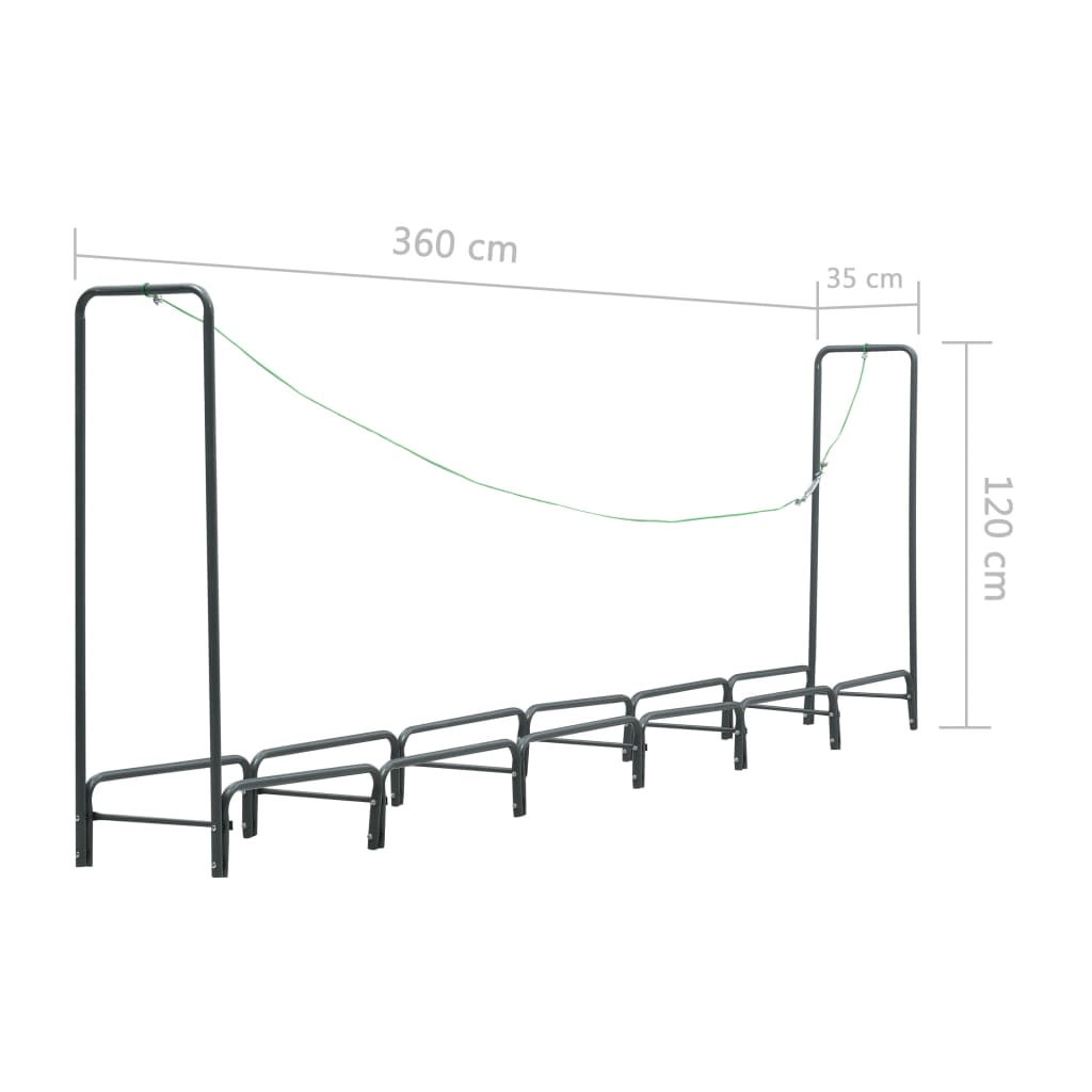 vidaXL Brennholzregal Anthrazit 360×35×120 cm Stahl