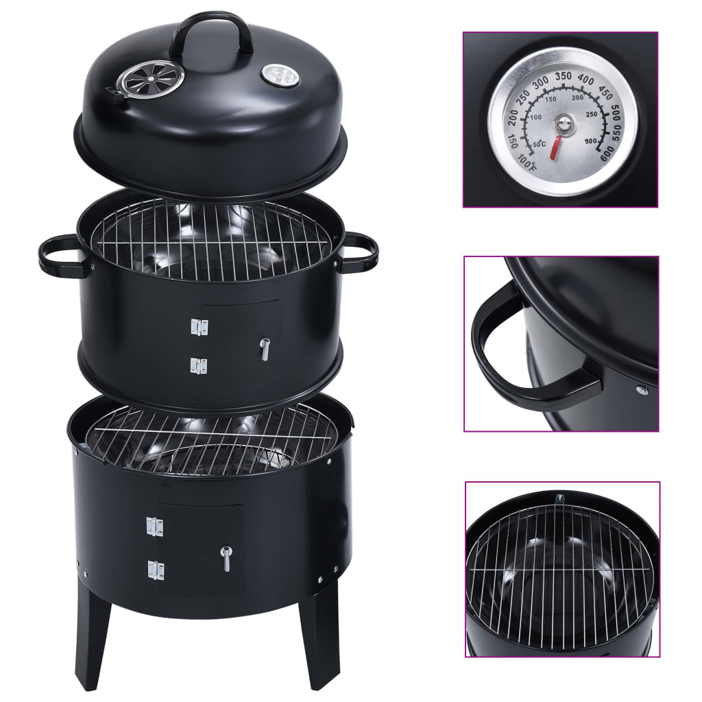 vidaXL 3-in-1 charcoal barbecue smoker oven 40×80 cm