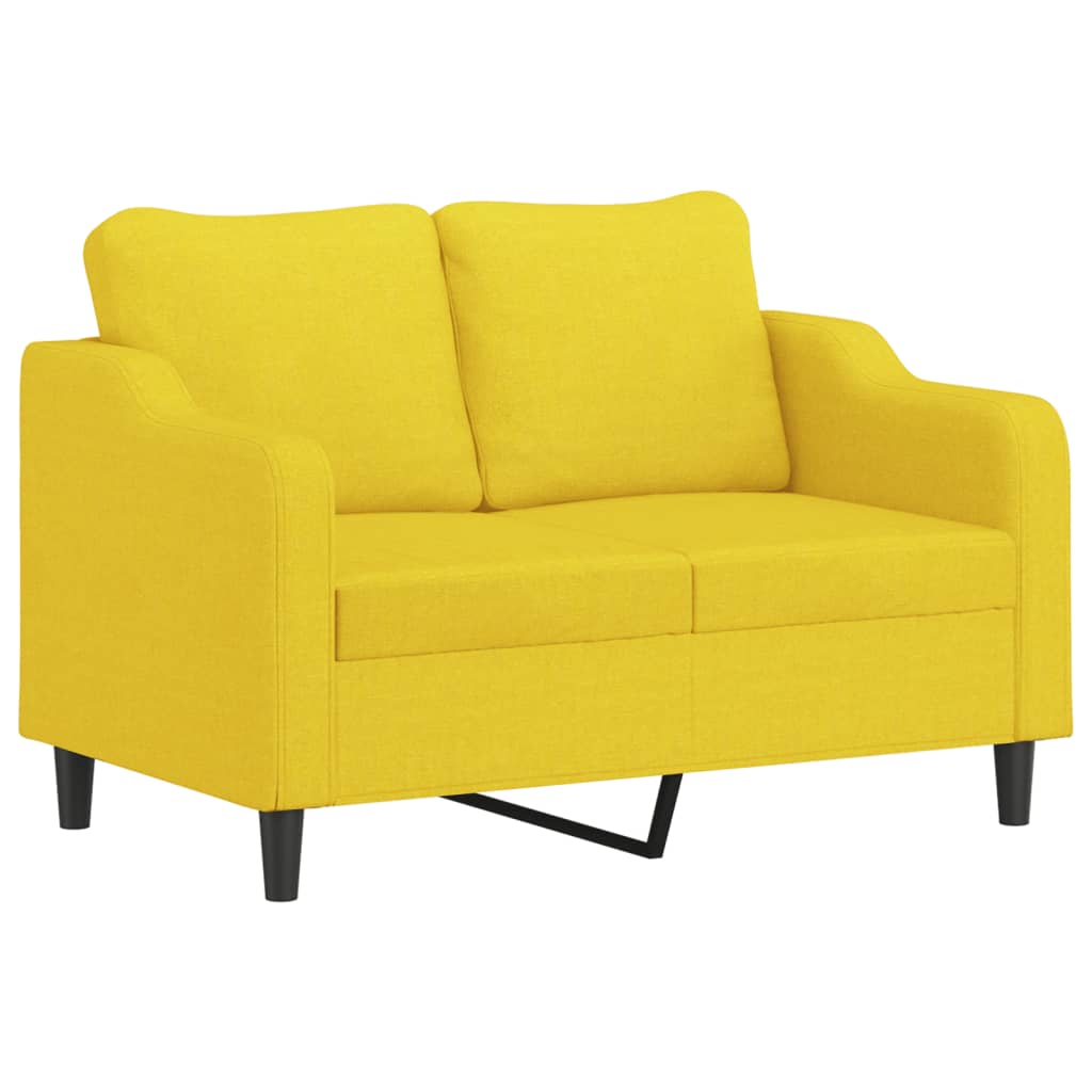 vidaXL 2-Sitzer-Sofa Hellgelb 120 cm Stoff