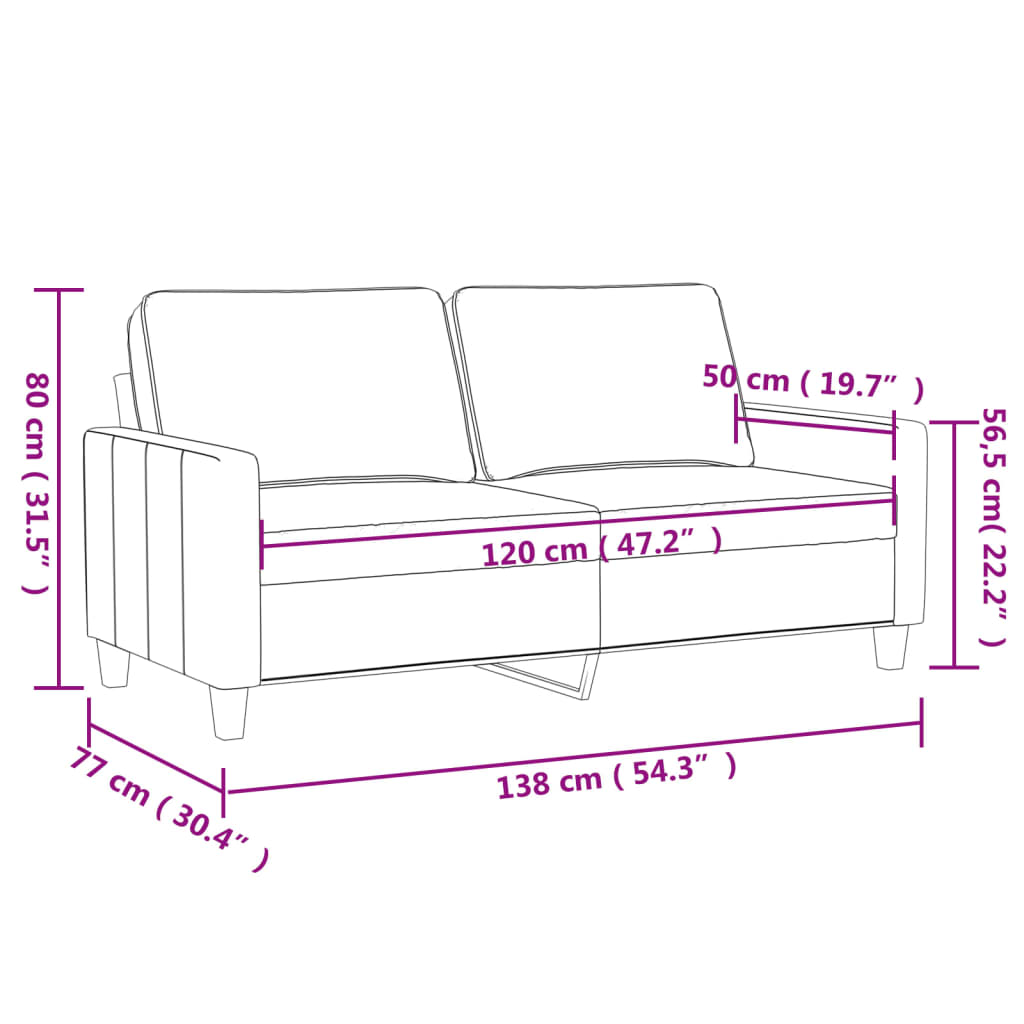 vidaXL 2-Sitzer-Sofa Cappuccino-Braun 120 cm Kunstleder