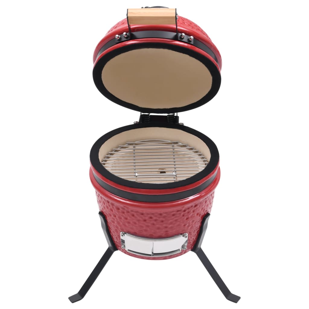 vidaXL 2-in-1 Kamado-Grill Smoker Keramik 56 cm Rot