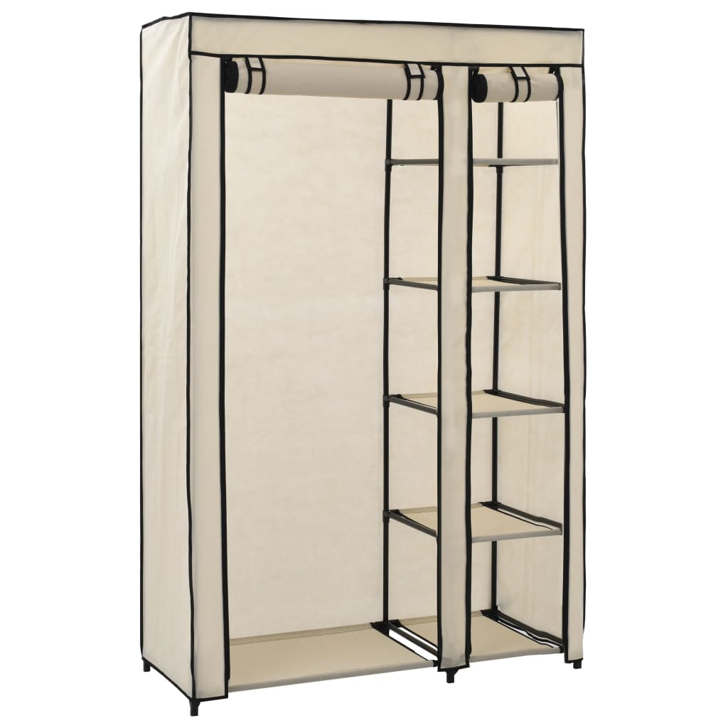 vidaXL Faltschrank Creme 110x45x175 cm Stoff