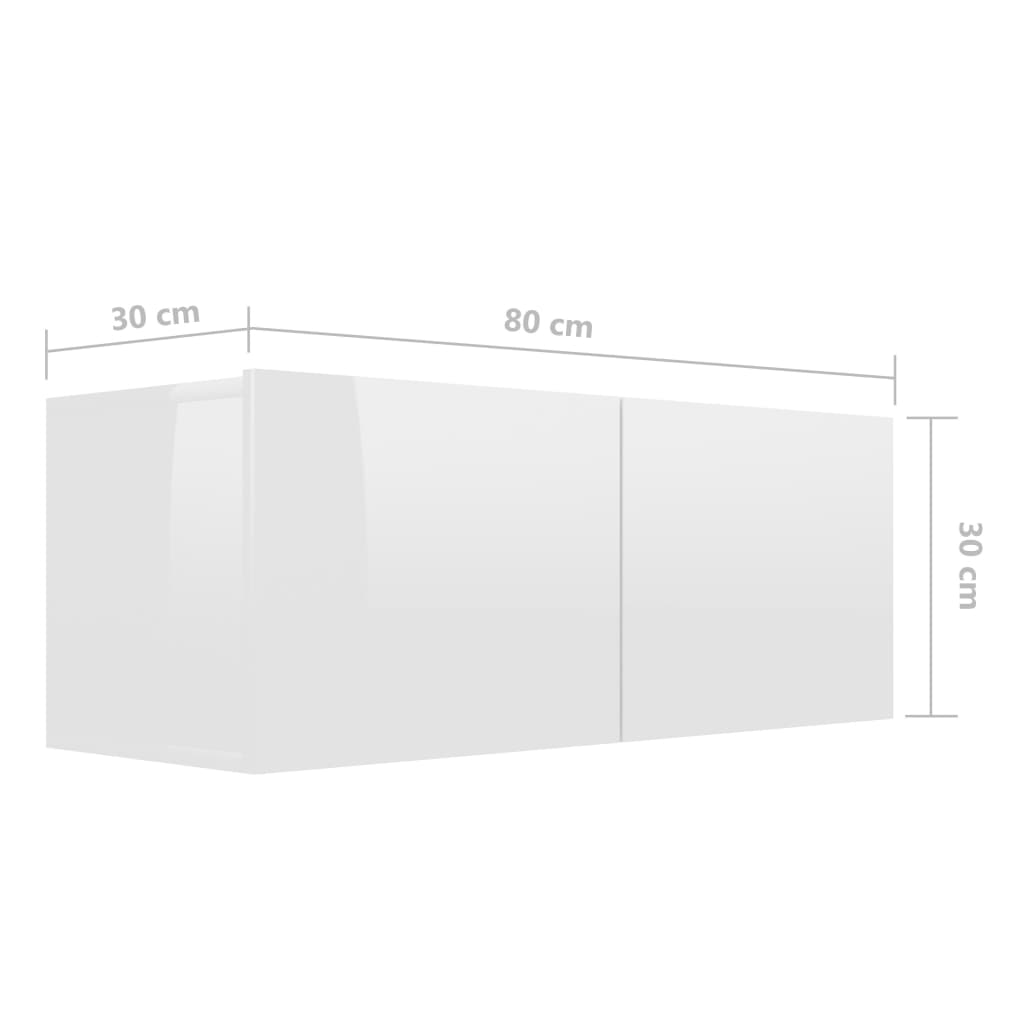 vidaXL 4-tlg. TV-Schrank-Set Hochglanz-Weiß Holzwerkstoff