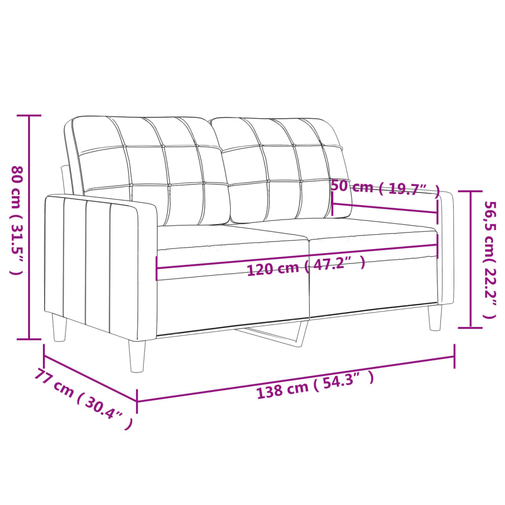 vidaXL 2-Sitzer-Sofa Cappuccino-Braun 120 cm Kunstleder