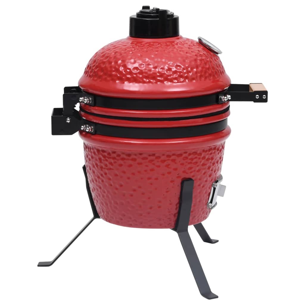 vidaXL 2-in-1 Kamado-Grill Smoker Keramik 56 cm Rot