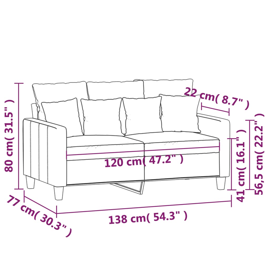 vidaXL 2-Sitzer-Sofa Hellgelb 120 cm Stoff