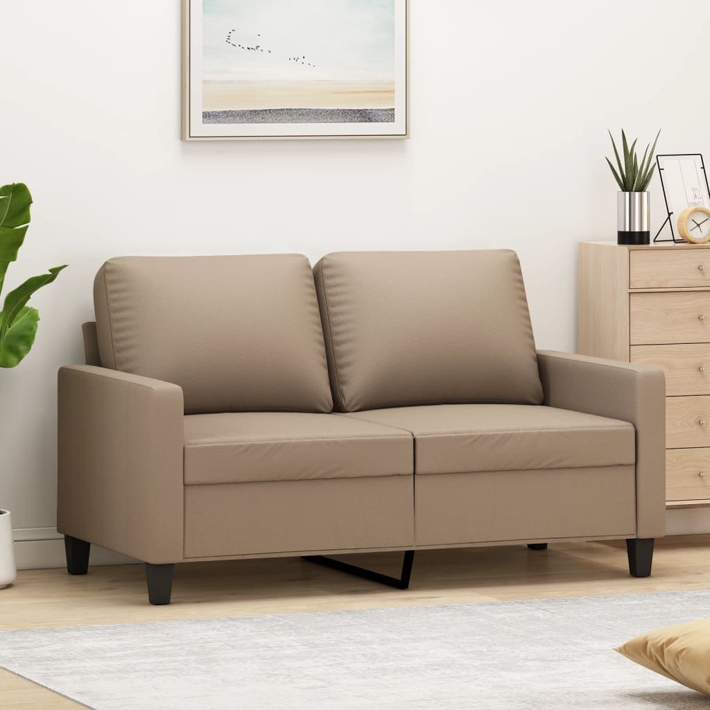 vidaXL 2-Sitzer-Sofa Cappuccino-Braun 120 cm Kunstleder