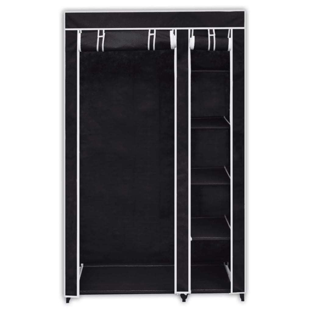 vidaXL Faltbarer Stoffschrank Schwarz 110 x 45 x 175 cm 