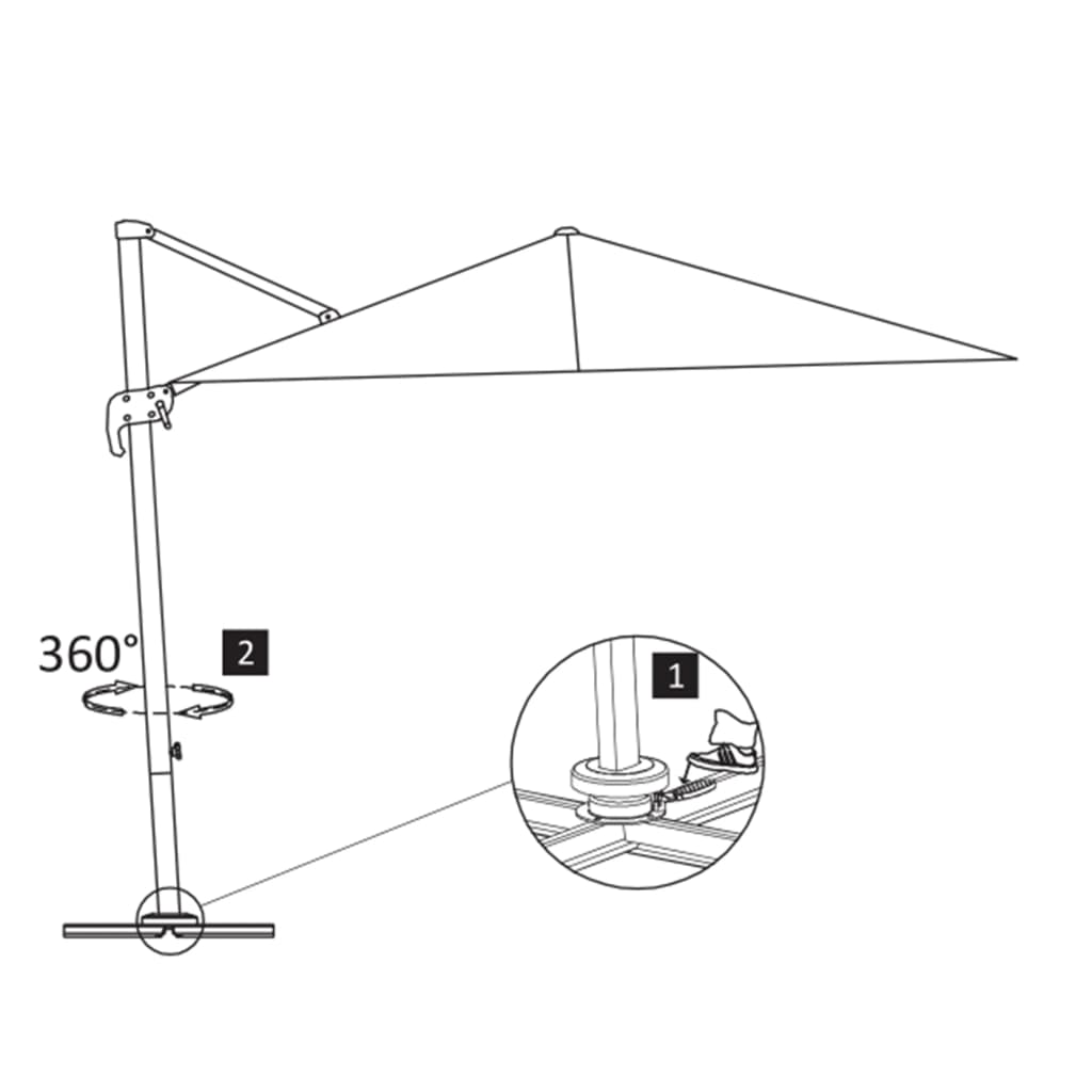 vidaXL Ampelschirm mit Aluminium-Mast 300x300 cm Anthrazit