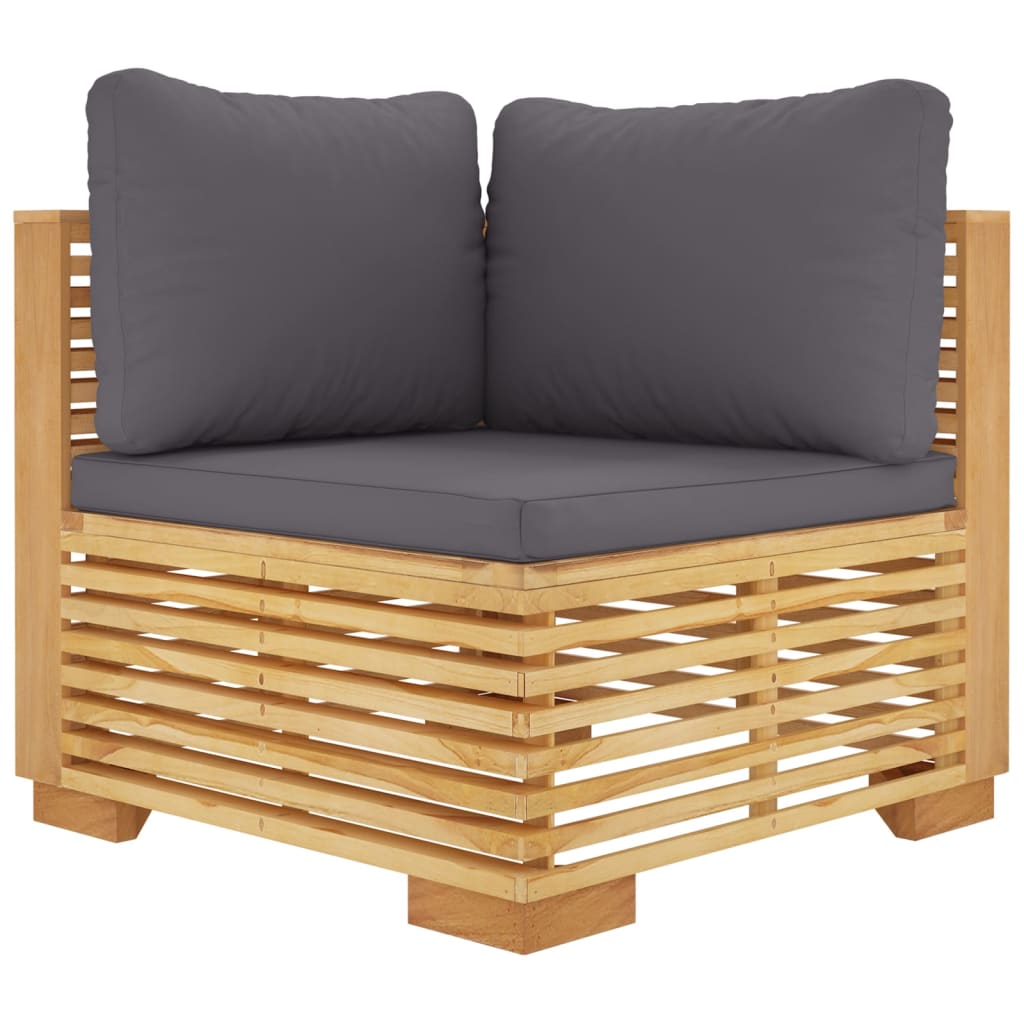 vidaXL 10-tlg. Garten-Lounge-Set mit Kissen Massivholz Teak