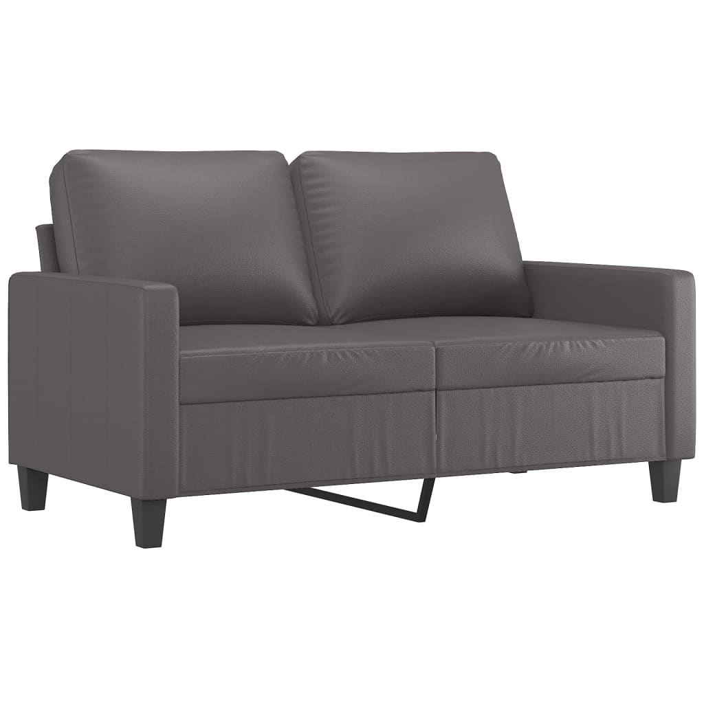 vidaXL 2-Sitzer-Sofa Grau 120 cm Kunstleder