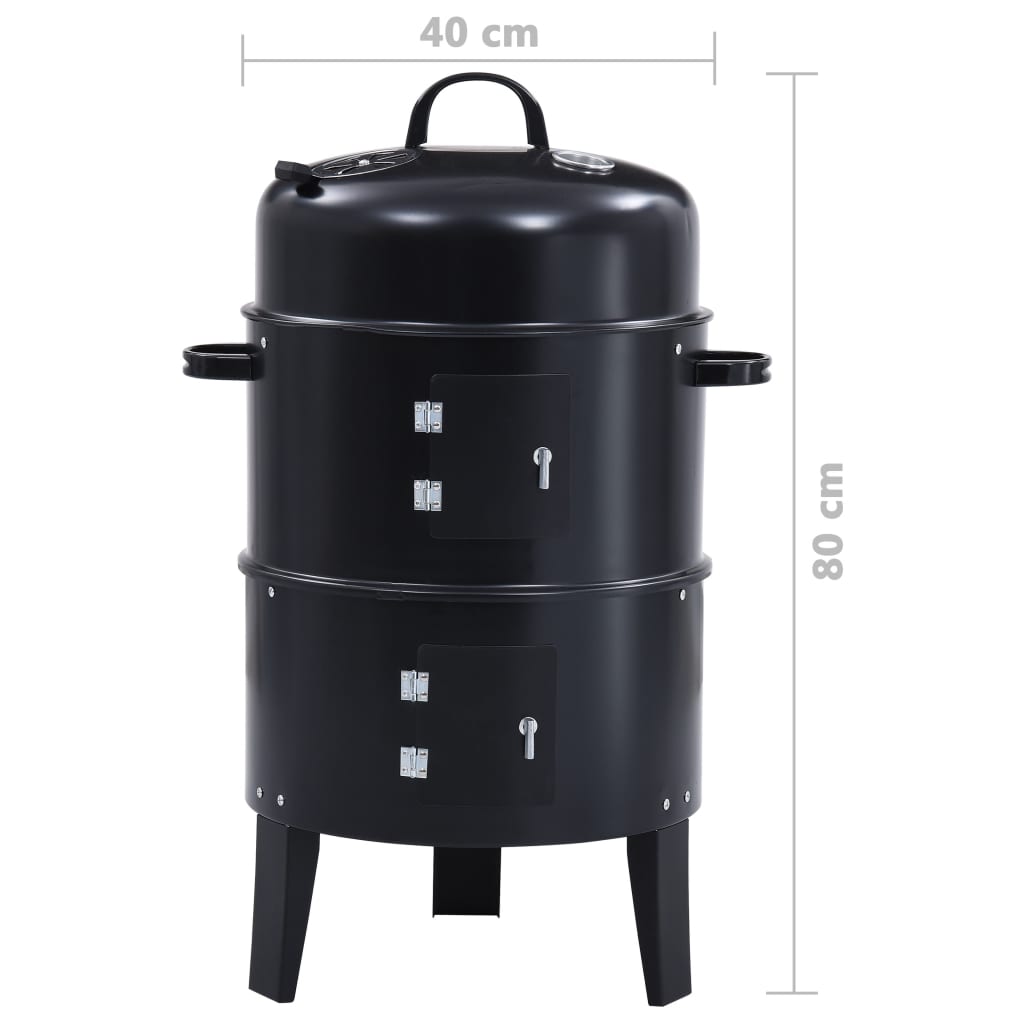 vidaXL 3-in-1 charcoal barbecue smoker oven 40×80 cm