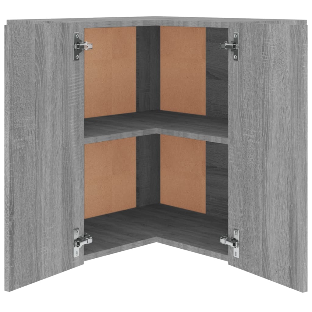 vidaXL Eck-Hängeschrank Grau Sonoma 57x57x60 cm Holzwerkstoff