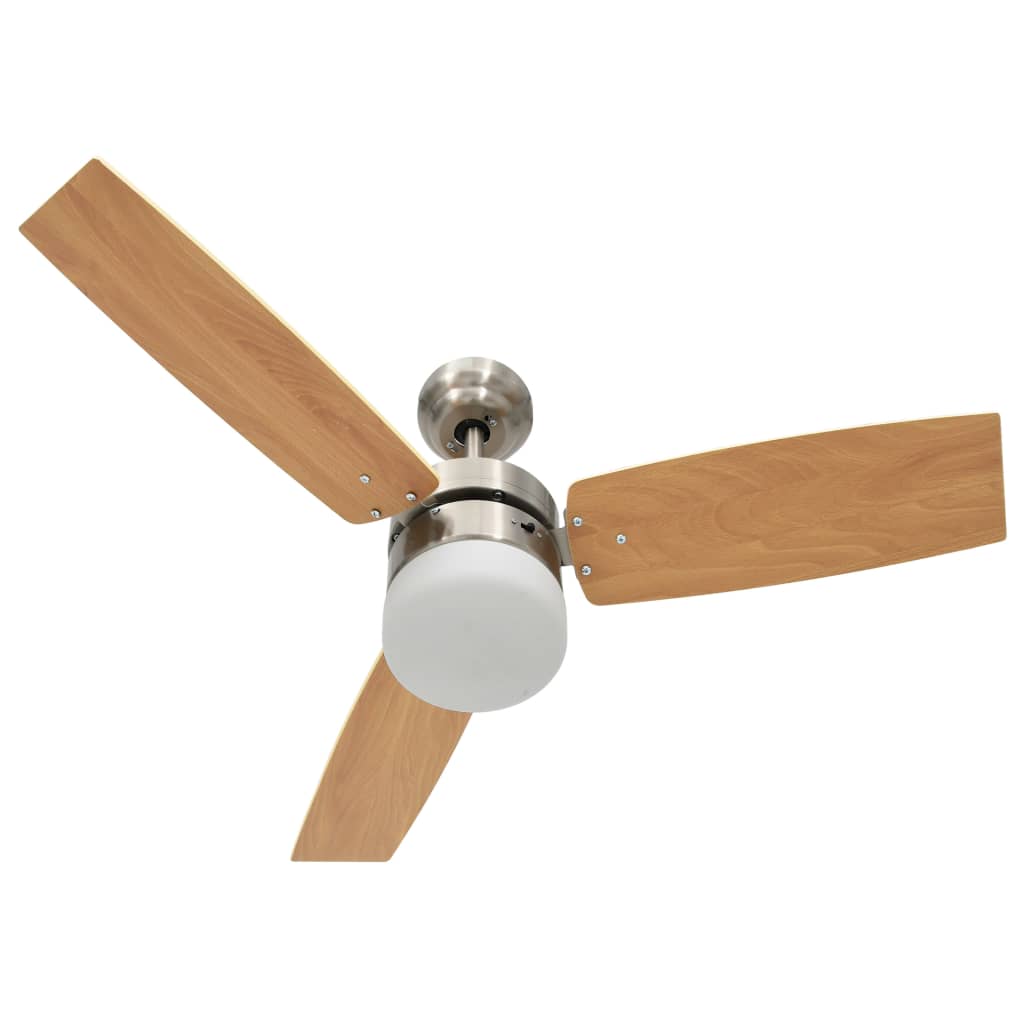 vidaXL Deckenventilator mit Licht und Fernbedienung 108 cm Hellbraun