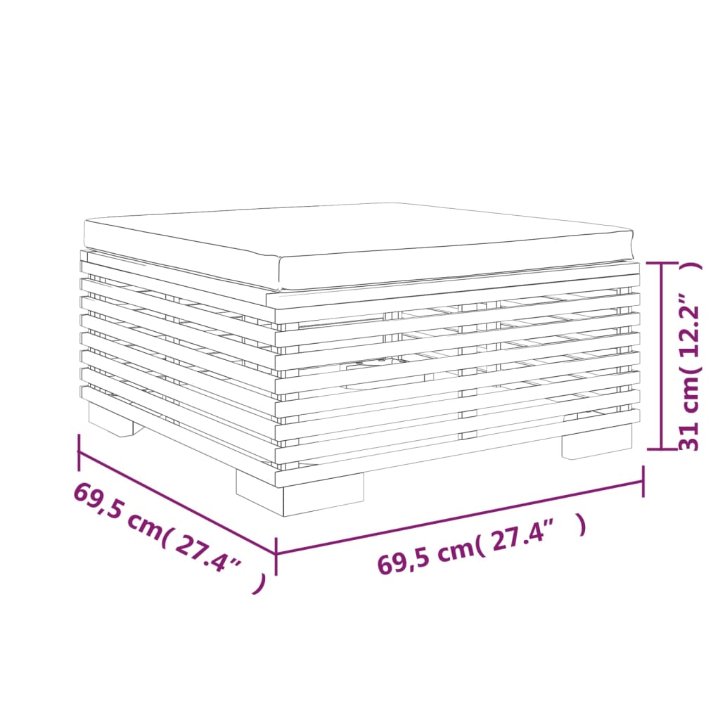 vidaXL 10-tlg. Garten-Lounge-Set mit Kissen Massivholz Teak