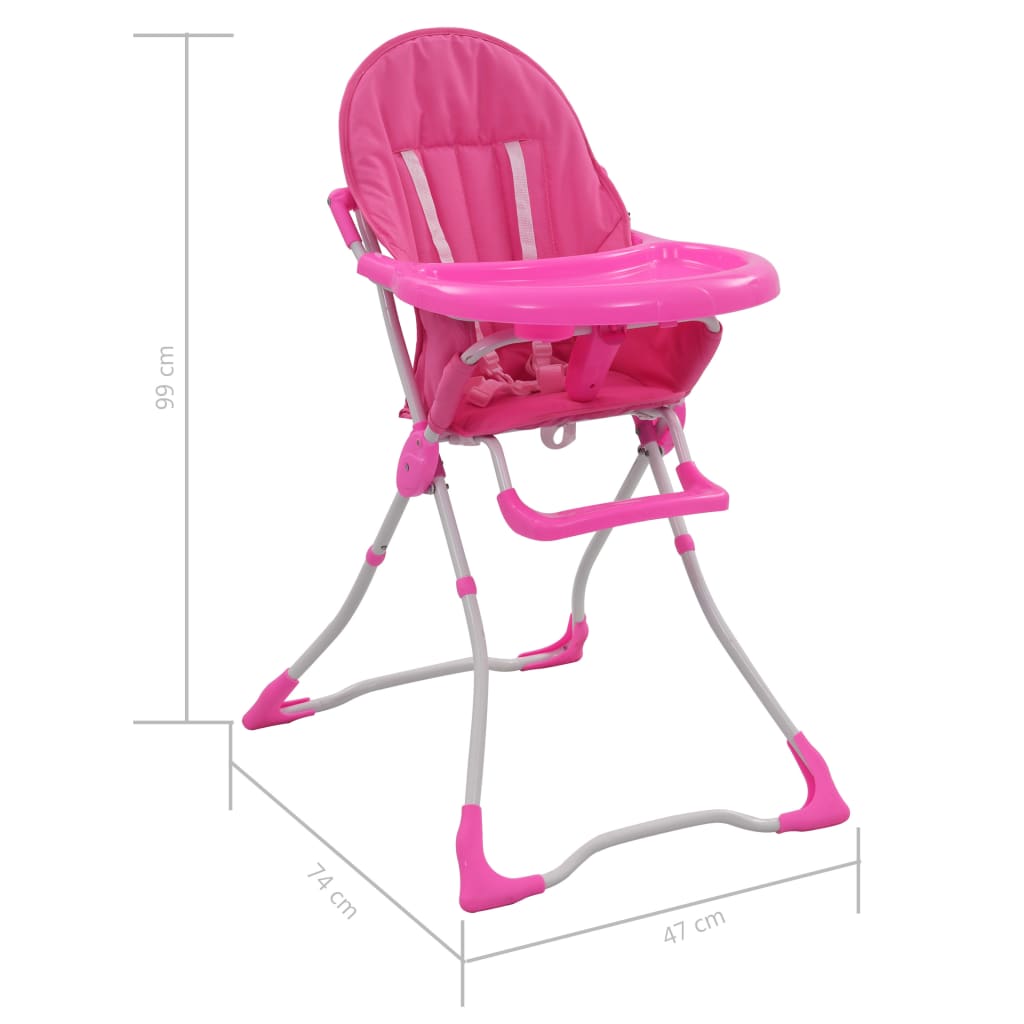 vidaXL Baby-Hochstuhl Rosa und Weiß 