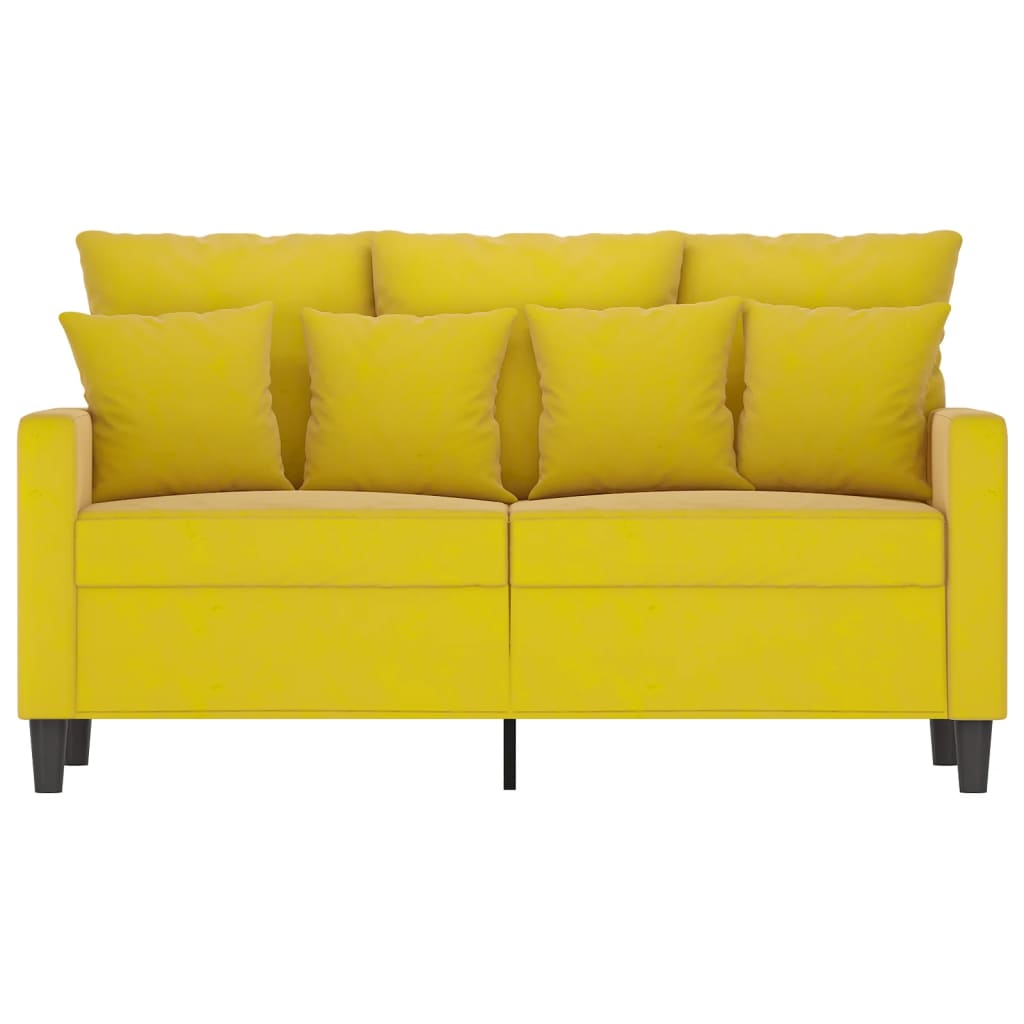 vidaXL 2-Sitzer-Sofa Gelb 120 cm Samt