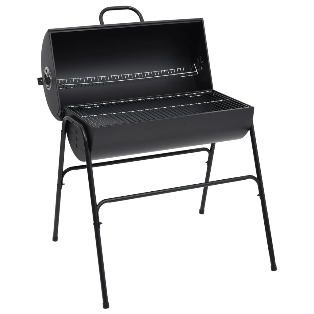 vidaXL Barbecue with 2 grill grates black 80x95x90 cm steel 