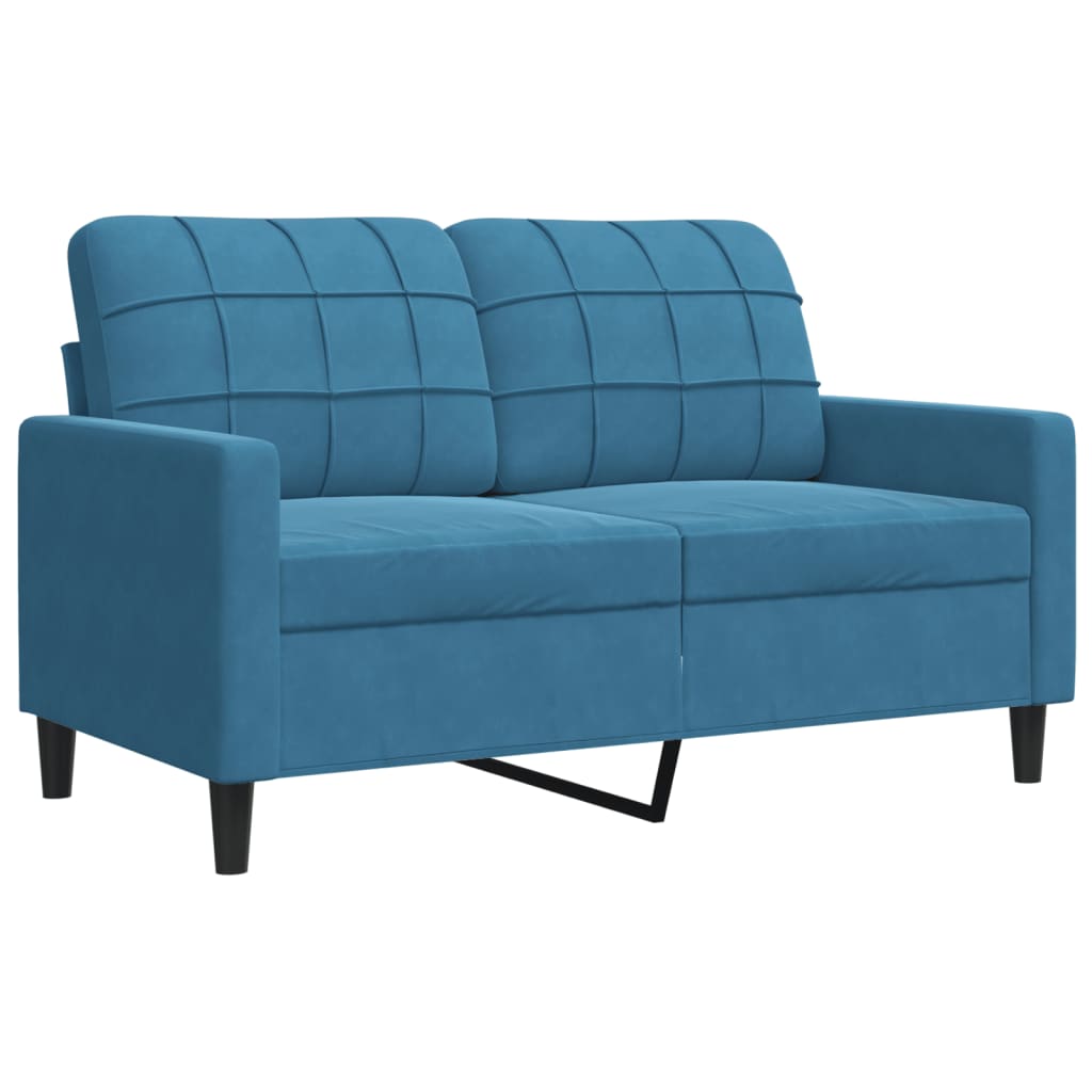 vidaXL 2-Sitzer-Sofa Blau 120 cm Samt