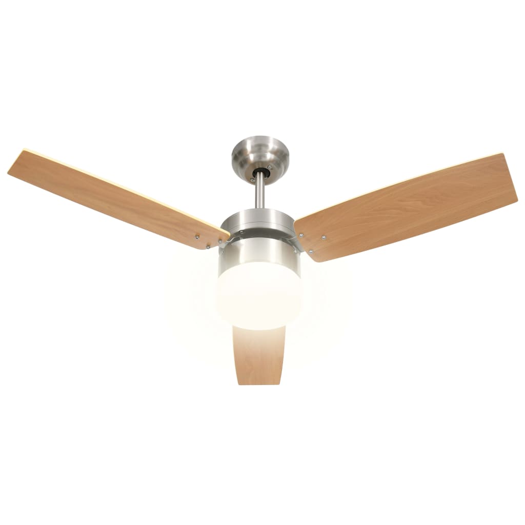 vidaXL Deckenventilator mit Licht und Fernbedienung 108 cm Hellbraun