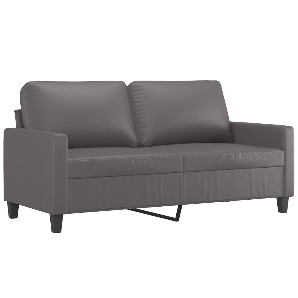 vidaXL 2-Sitzer-Sofa Grau 140 cm Kunstleder