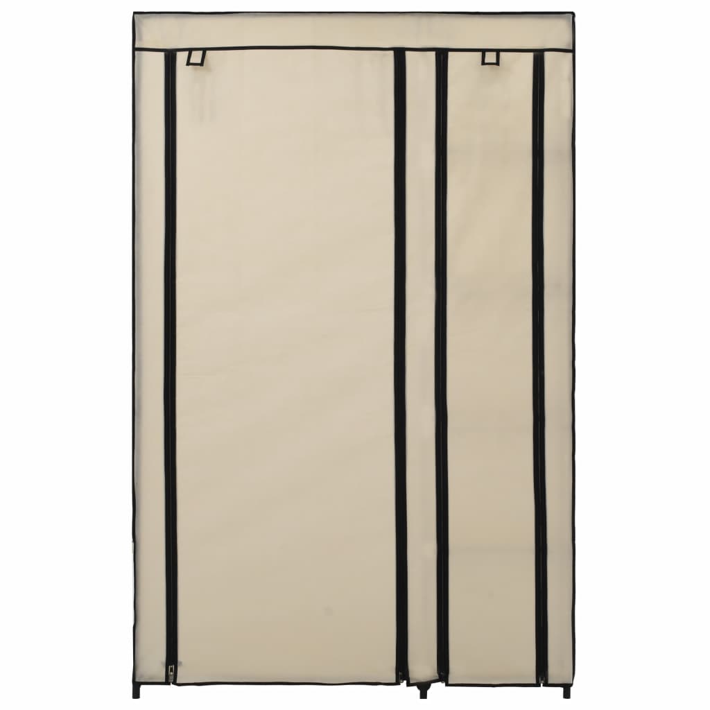 vidaXL Faltschrank Creme 110x45x175 cm Stoff