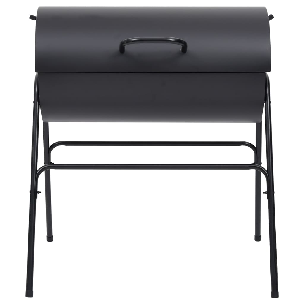 vidaXL Barbecue with 2 grill grates black 80x95x90 cm steel 