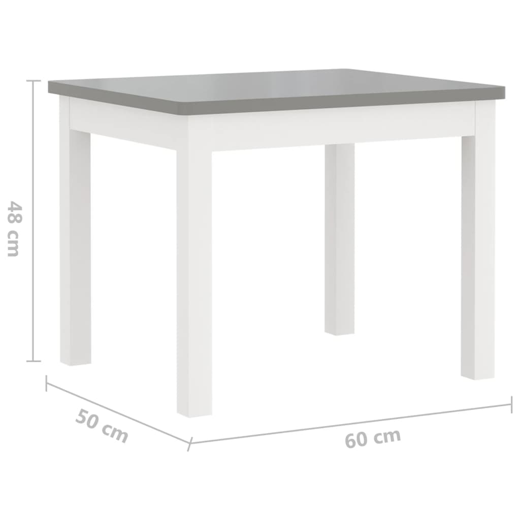 vidaXL 3-tlg. Kinder-Sitzgruppe Weiß und Grau MDF