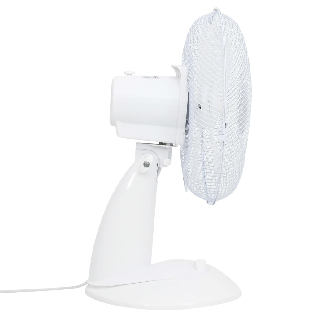 vidaXL Tischventilator 3 Geschwindigkeiten 30 cm 40 W Weiß 